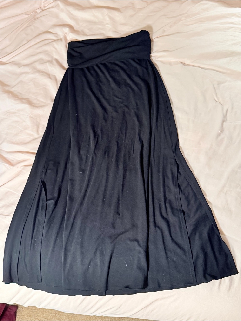 New Indigo Luna Agni Black Fold-Over Waist Maxi Skirt
